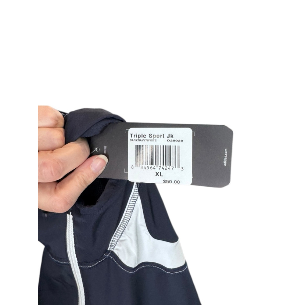 Men's Adidas Dark Navy / black White Windbreaker Jacket XL - Picture 4 of 4